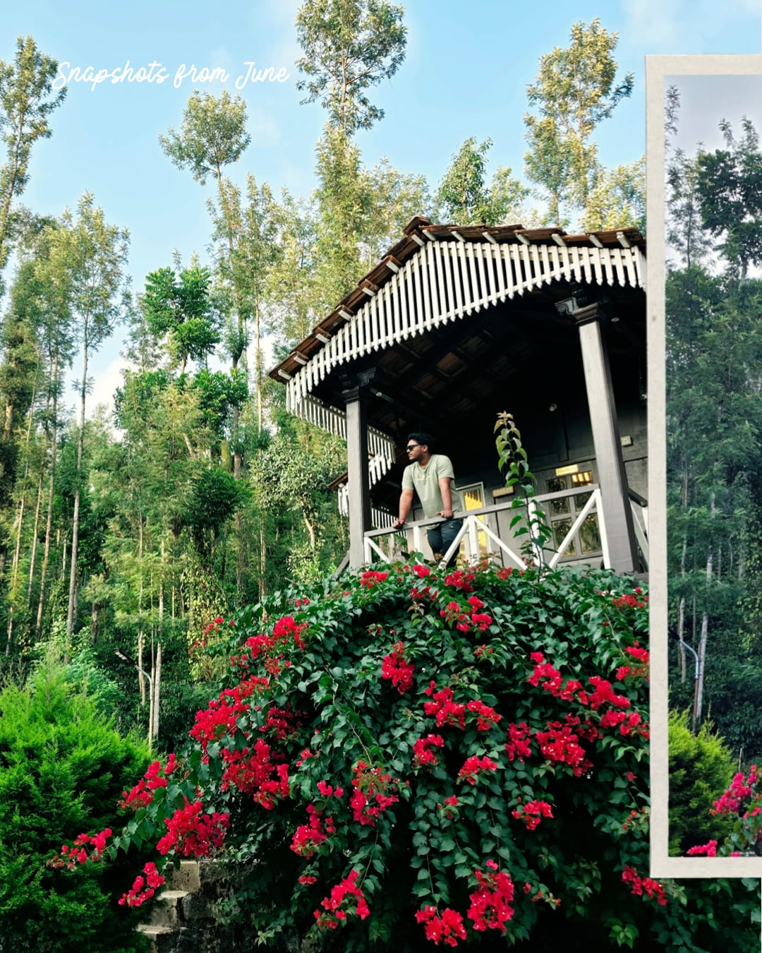 Heritage homestay surrounded by flowers