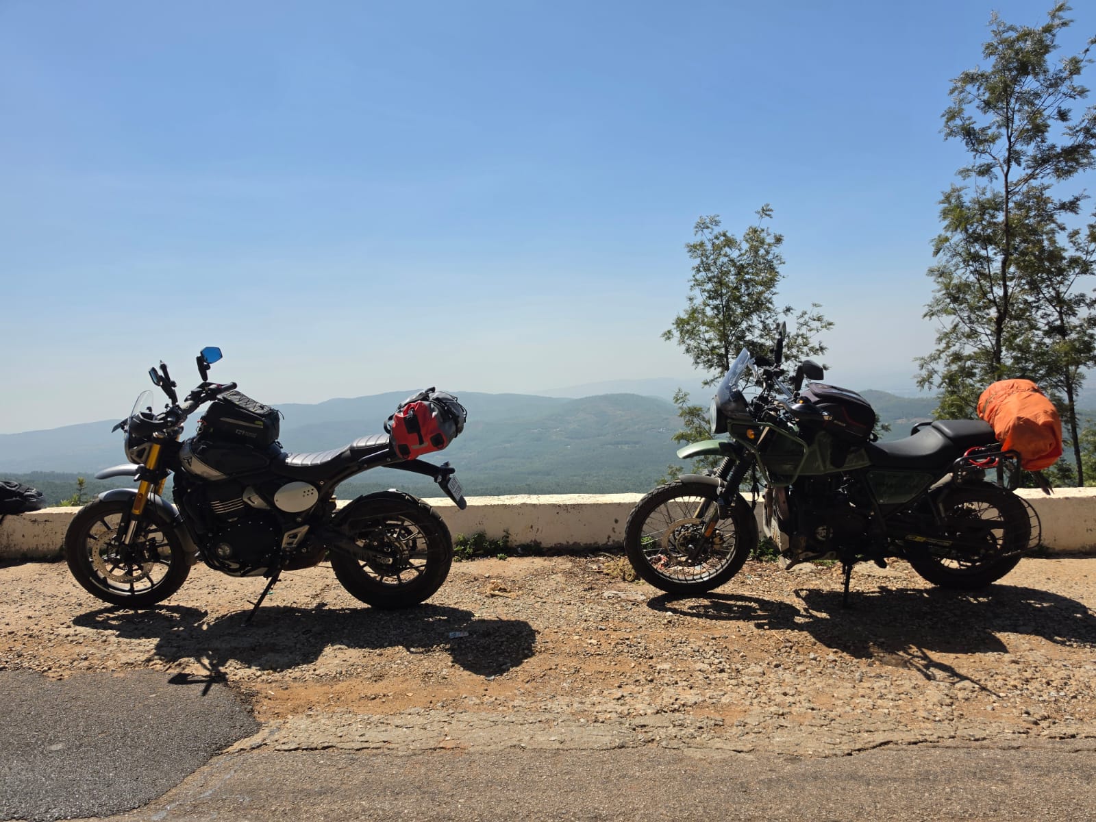 Motorcycle on a winding mountain road