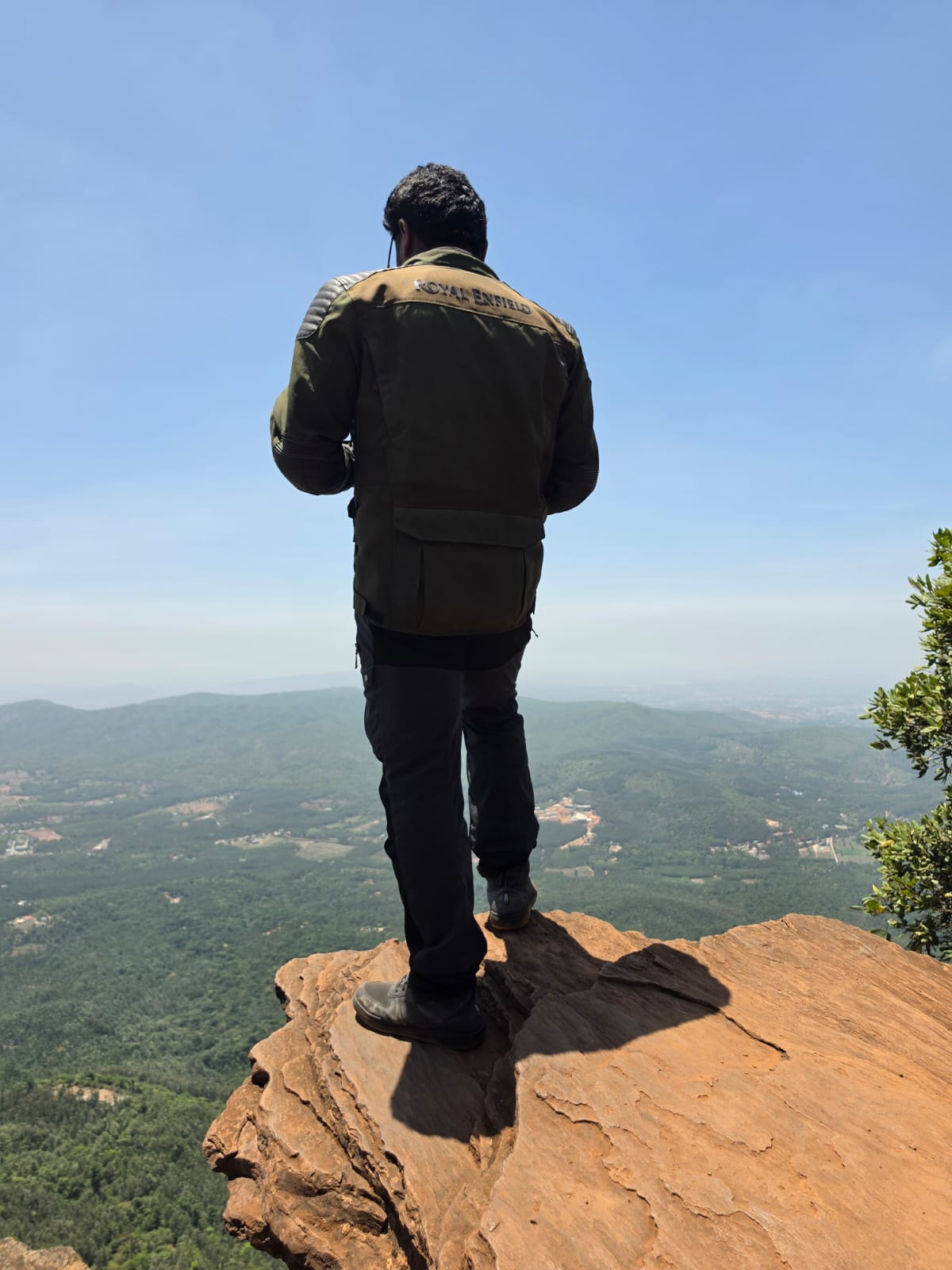 Rider overlooking the Western Ghats
